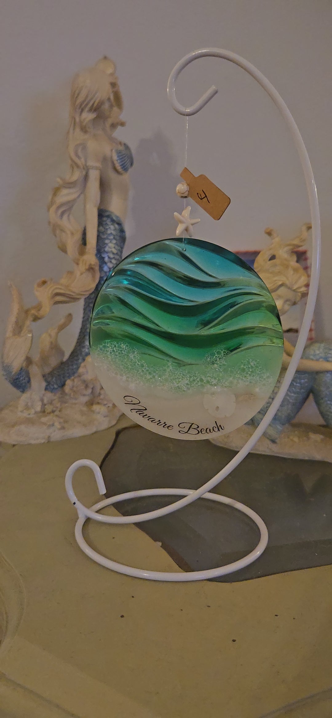 Handmade resin beach ornament